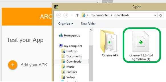 open apk files windows 7